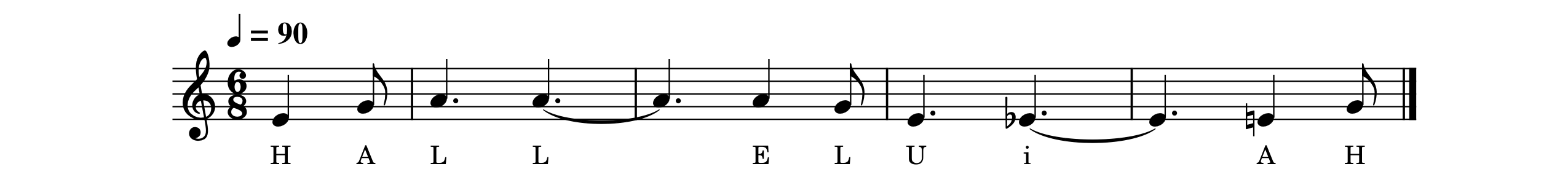 Modified sheet music for 'Hallelujah'